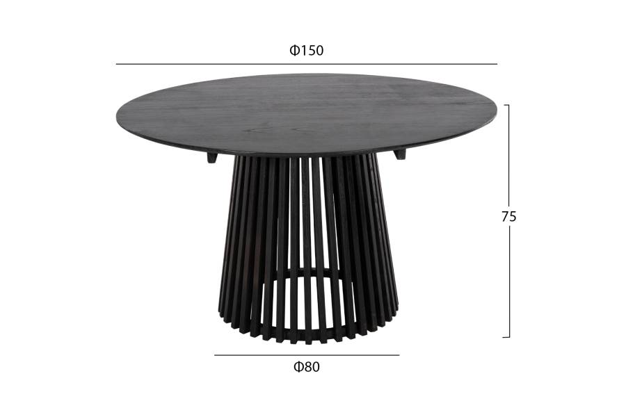 ΤΡΑΠΕΖΙ ΤΡΑΠΕΖΑΡΙΑΣ FRANTZ HM9457.12 ΜΑΣΙΦ MINDI ΞΥΛΟ ΣΕ ΜΑΥΡΟ Φ150x75Υεκ