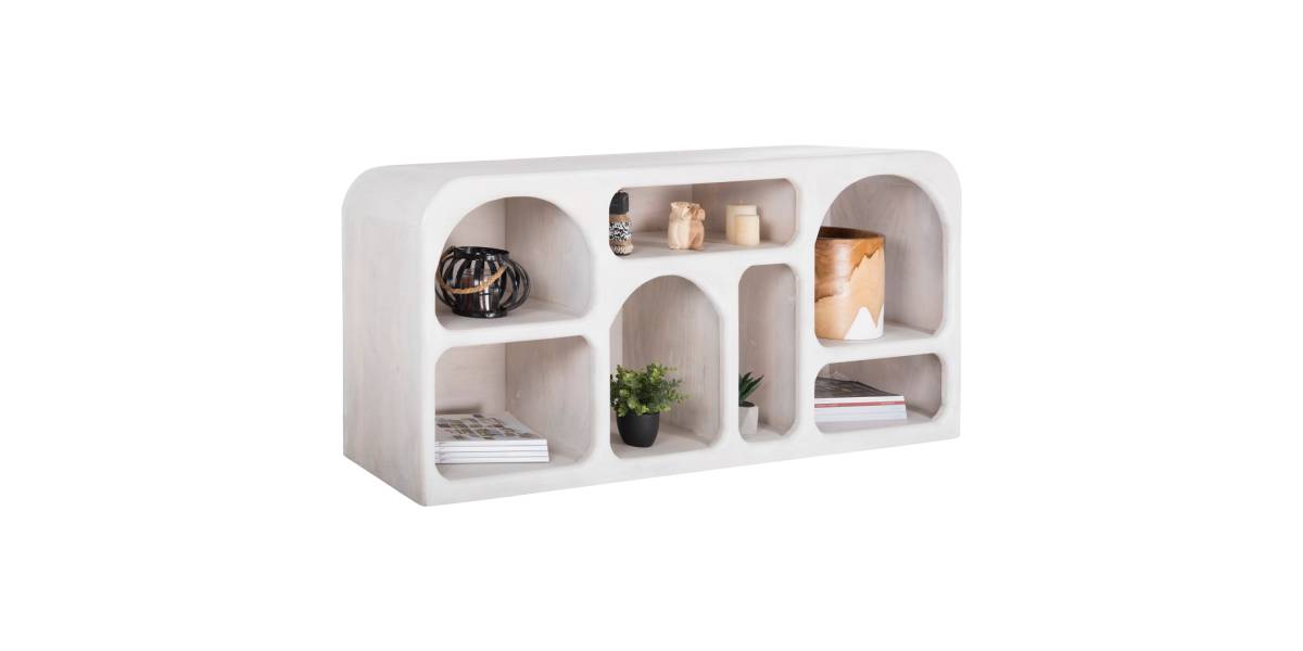 ΜΠΟΥΦΕΣ HANDYR HM9705 ΜΑΣΙΦ ΞΥΛΟ MANGO ΣΕ ΛΕΥΚΟ ΧΡΩΜΑ 165x35x75Yεκ.