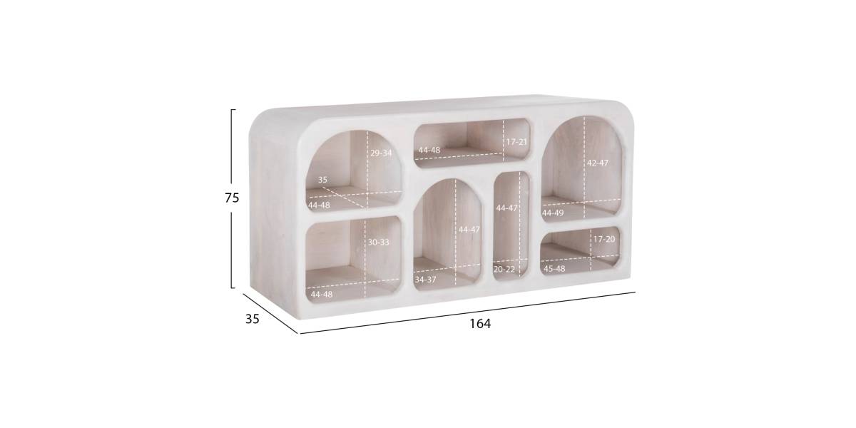 ΜΠΟΥΦΕΣ HANDYR HM9705 ΜΑΣΙΦ ΞΥΛΟ MANGO ΣΕ ΛΕΥΚΟ ΧΡΩΜΑ 165x35x75Yεκ.