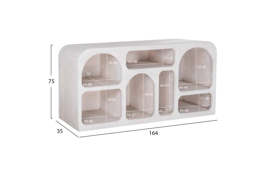 ΜΠΟΥΦΕΣ HANDYR HM9705 ΜΑΣΙΦ ΞΥΛΟ MANGO ΣΕ ΛΕΥΚΟ ΧΡΩΜΑ 165x35x75Yεκ.