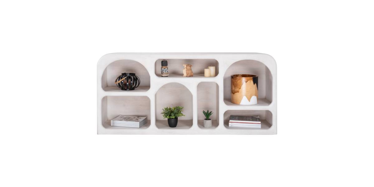 ΜΠΟΥΦΕΣ HANDYR HM9705 ΜΑΣΙΦ ΞΥΛΟ MANGO ΣΕ ΛΕΥΚΟ ΧΡΩΜΑ 165x35x75Yεκ.