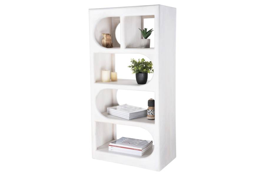 ΡΑΦΙΕΡΑ ΚΟΜΜΟ HANDYR HM9706 ΜΑΣΙΦ ΞΥΛΟ MANGO ΣΕ ΛΕΥΚΟ ΧΡΩΜΑ 60x35x120Υεκ.