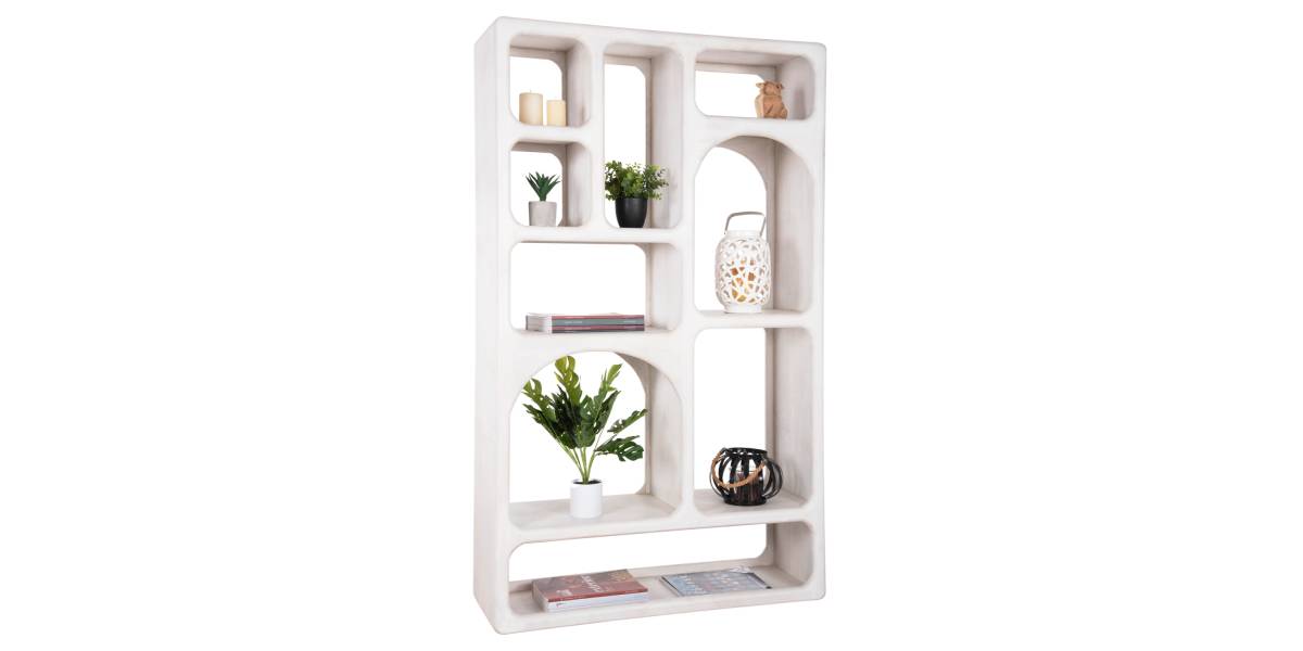 ΒΙΒΛΙΟΘΗΚΗ HANDYR HM9707 ΜΑΣΙΦ ΞΥΛΟ MANGO ΣΕ ΛΕΥΚΟ ΧΡΩΜΑ 100x35x165Yεκ.