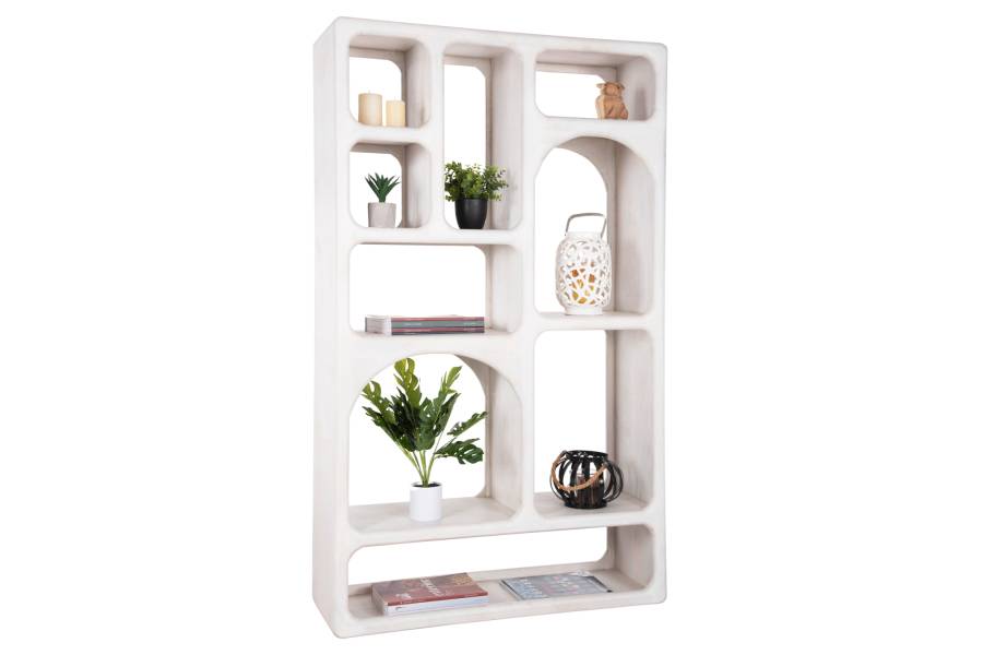 ΒΙΒΛΙΟΘΗΚΗ HANDYR HM9707 ΜΑΣΙΦ ΞΥΛΟ MANGO ΣΕ ΛΕΥΚΟ ΧΡΩΜΑ 100x35x165Yεκ.