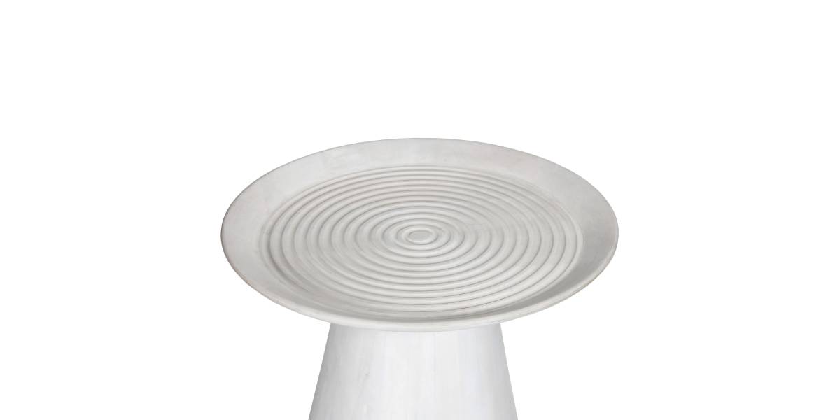 ΤΡΑΠΕΖΙ ΣΑΛΟΝΙΟΥ ΣΤΡΟΓΓΥΛΟ ROSS HM9709 ΜΑΣΙΦ ΞΥΛΟ MANGO-ΛΕΥΚΟ Φ60x45Υεκ.