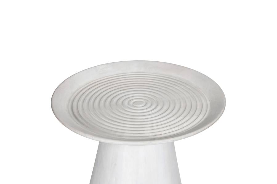ΤΡΑΠΕΖΙ ΣΑΛΟΝΙΟΥ ΣΤΡΟΓΓΥΛΟ ROSS HM9709 ΜΑΣΙΦ ΞΥΛΟ MANGO-ΛΕΥΚΟ Φ60x45Υεκ.