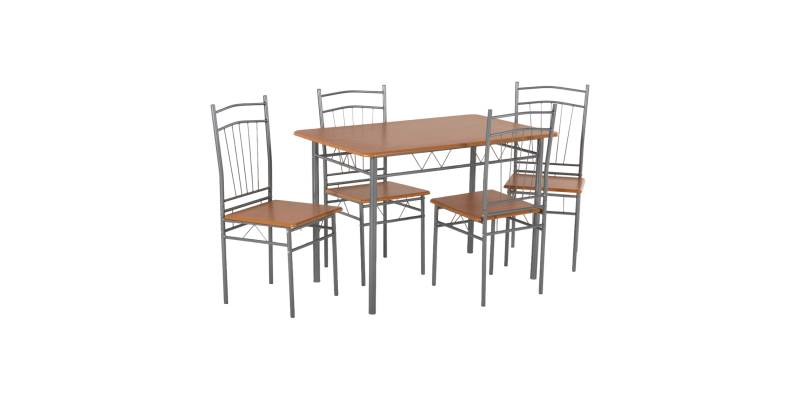 ΣΕΤ ΤΡΑΠΕΖΑΡΙΑΣ 5ΤΜΧ PEARY HM9416.02 ΜΕΤΑΛΛΟ ΑΣΗΜΙ-MDF ΣΟΝΑΜΑ 110x70x74Yεκ.