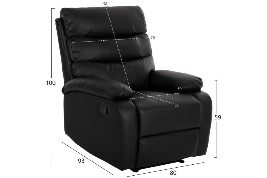 ΠΟΛΥΘΡΟΝΑ ΜΑΣΑΖ YASUMU HM9784.11 ΜΑΥΡΟ PU 80x93x100Υεκ.