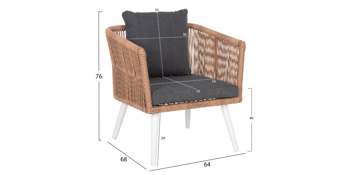 ΣΑΛΟΝΙ ΕΞ.ΧΩΡΟΥ 4ΤΜΧ FREJA HM6057.01 ΑΛΟΥΜ. ΛΕΥΚΟ-PE RATTAN ΜΠΕΖ-ΑΝΘΡΑΚΙ ΜΑΞΙΛΑΡΙΑ