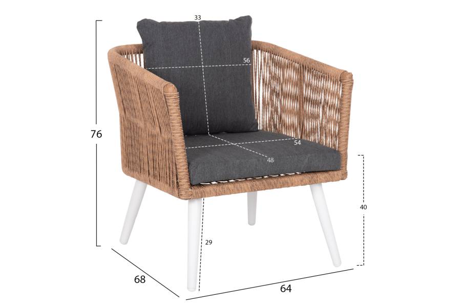 ΣΑΛΟΝΙ ΕΞ.ΧΩΡΟΥ 4ΤΜΧ FREJA HM6057.01 ΑΛΟΥΜ. ΛΕΥΚΟ-PE RATTAN ΜΠΕΖ-ΑΝΘΡΑΚΙ ΜΑΞΙΛΑΡΙΑ