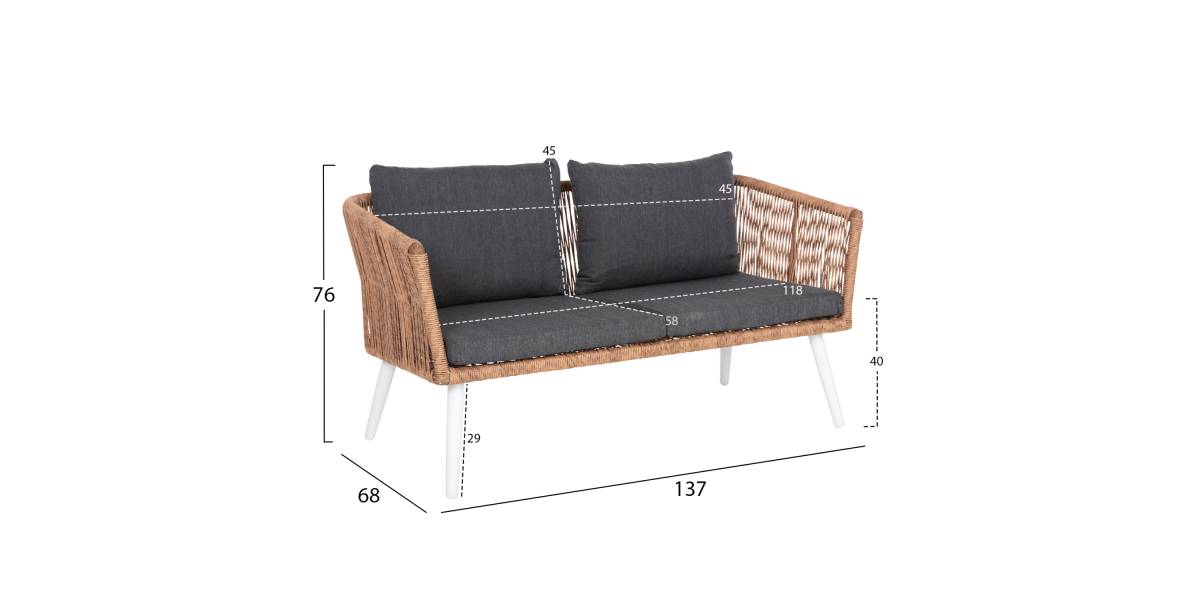 ΣΑΛΟΝΙ ΕΞ.ΧΩΡΟΥ 4ΤΜΧ FREJA HM6057.01 ΑΛΟΥΜ. ΛΕΥΚΟ-PE RATTAN ΜΠΕΖ-ΑΝΘΡΑΚΙ ΜΑΞΙΛΑΡΙΑ
