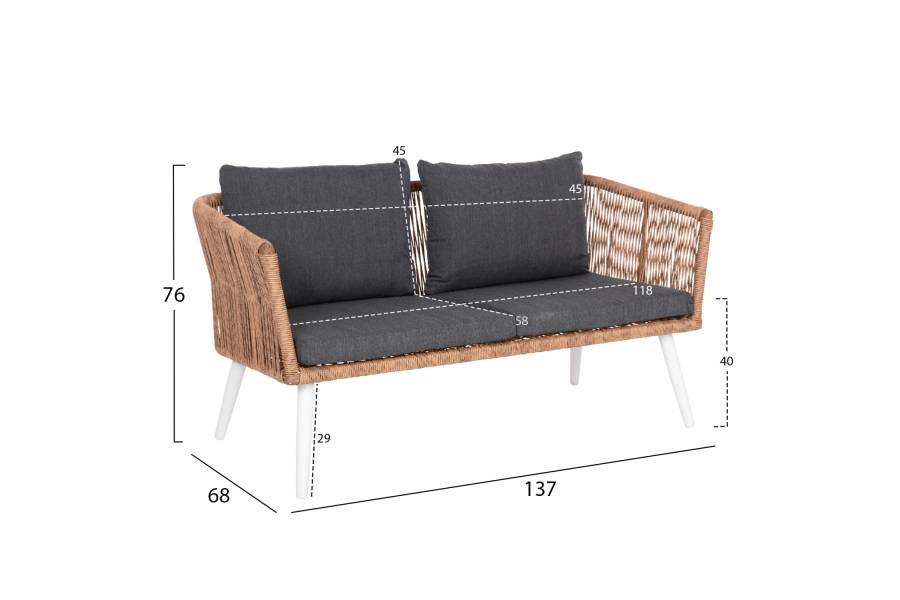 ΣΑΛΟΝΙ ΕΞ.ΧΩΡΟΥ 4ΤΜΧ FREJA HM6057.01 ΑΛΟΥΜ. ΛΕΥΚΟ-PE RATTAN ΜΠΕΖ-ΑΝΘΡΑΚΙ ΜΑΞΙΛΑΡΙΑ