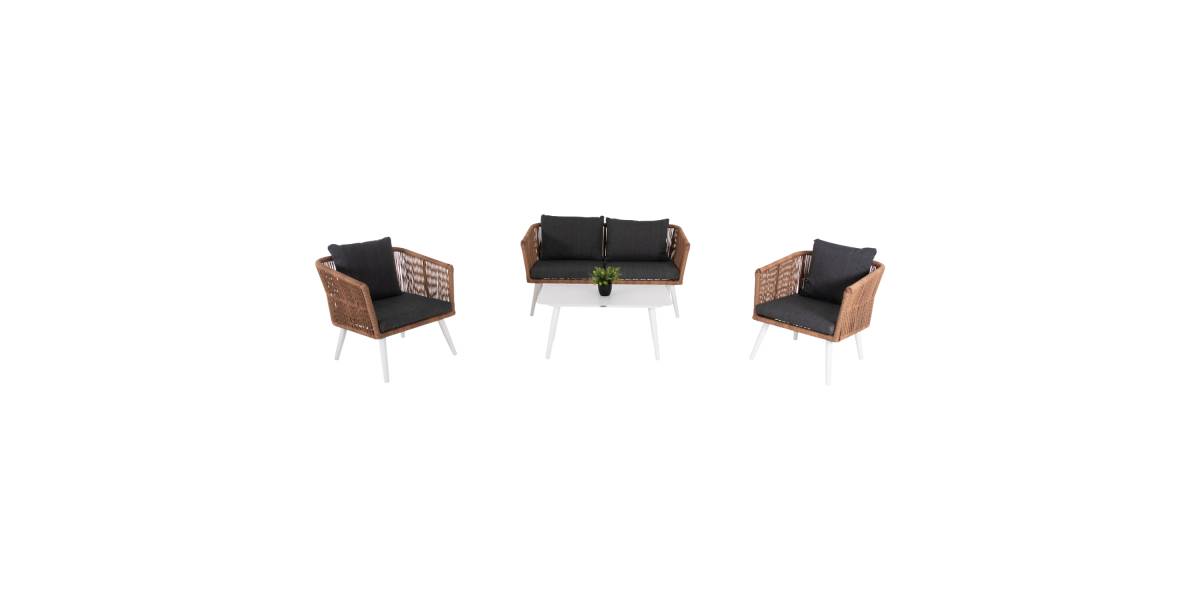 ΣΑΛΟΝΙ ΕΞ.ΧΩΡΟΥ 4ΤΜΧ FREJA HM6057.01 ΑΛΟΥΜ. ΛΕΥΚΟ-PE RATTAN ΜΠΕΖ-ΑΝΘΡΑΚΙ ΜΑΞΙΛΑΡΙΑ