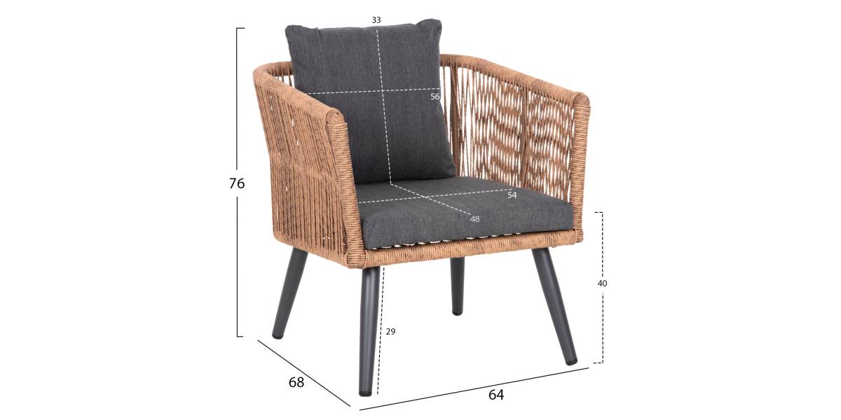 ΣΑΛΟΝΙ ΕΞ.ΧΩΡΟΥ 4ΤΜΧ FREJA HM6057.03 ΑΛΟΥΜ.ΑΝΘΡΑΚΙ-PE RATTAN ΜΠΕΖ-ΑΝΘΡΑΚΙ ΜΑΞΙΛΑΡΙΑ