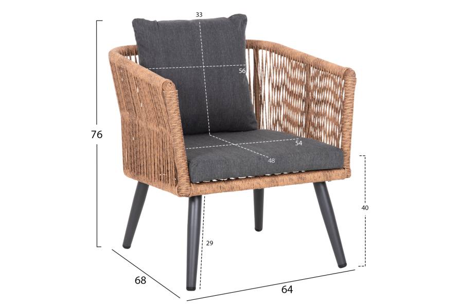 ΣΑΛΟΝΙ ΕΞ.ΧΩΡΟΥ 4ΤΜΧ FREJA HM6057.03 ΑΛΟΥΜ.ΑΝΘΡΑΚΙ-PE RATTAN ΜΠΕΖ-ΑΝΘΡΑΚΙ ΜΑΞΙΛΑΡΙΑ