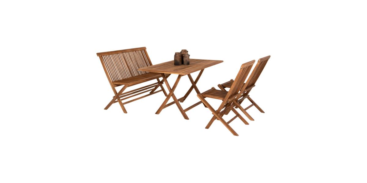 ΣΕΤ ΤΡΑΠΕΖΑΡΙΑΣ ΕΞΩΤ. ΧΩΡΟΥ 4ΤΜΧ KENDALL HM11953 ΜΑΣΙΦ ΞΥΛΟ TEAK ΦΥΣΙΚΟ