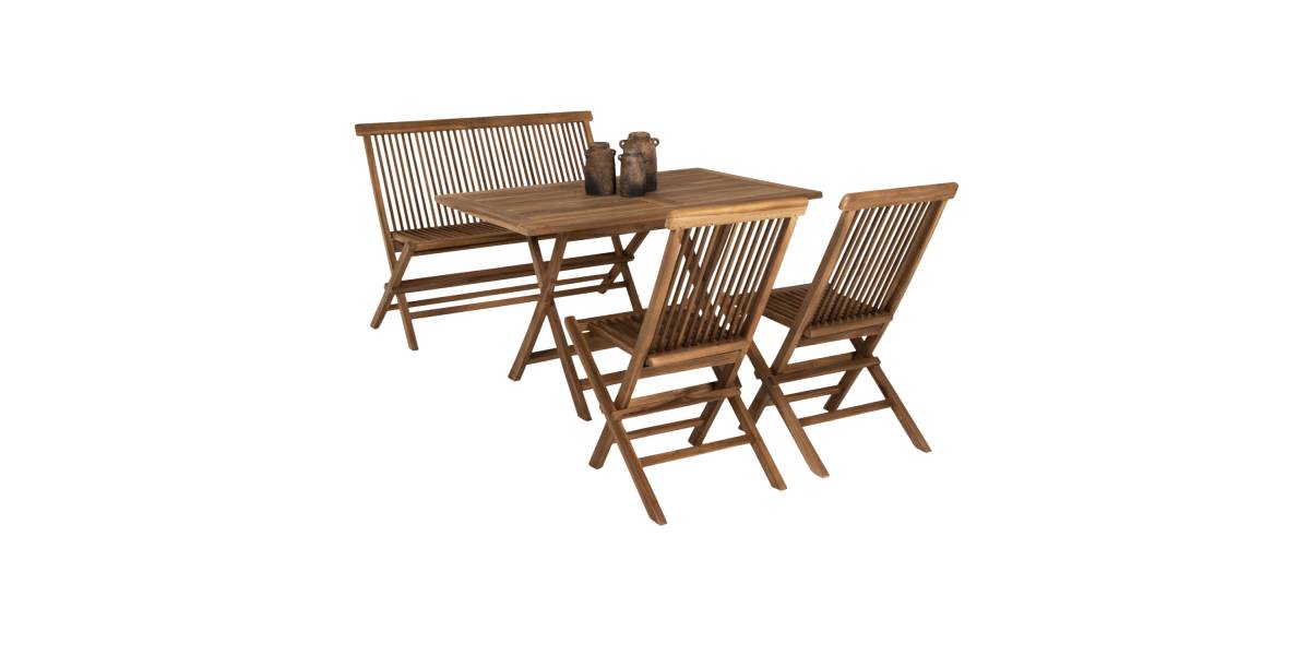 ΣΕΤ ΤΡΑΠΕΖΑΡΙΑΣ ΕΞΩΤ. ΧΩΡΟΥ 4ΤΜΧ KENDALL HM11953 ΜΑΣΙΦ ΞΥΛΟ TEAK ΦΥΣΙΚΟ