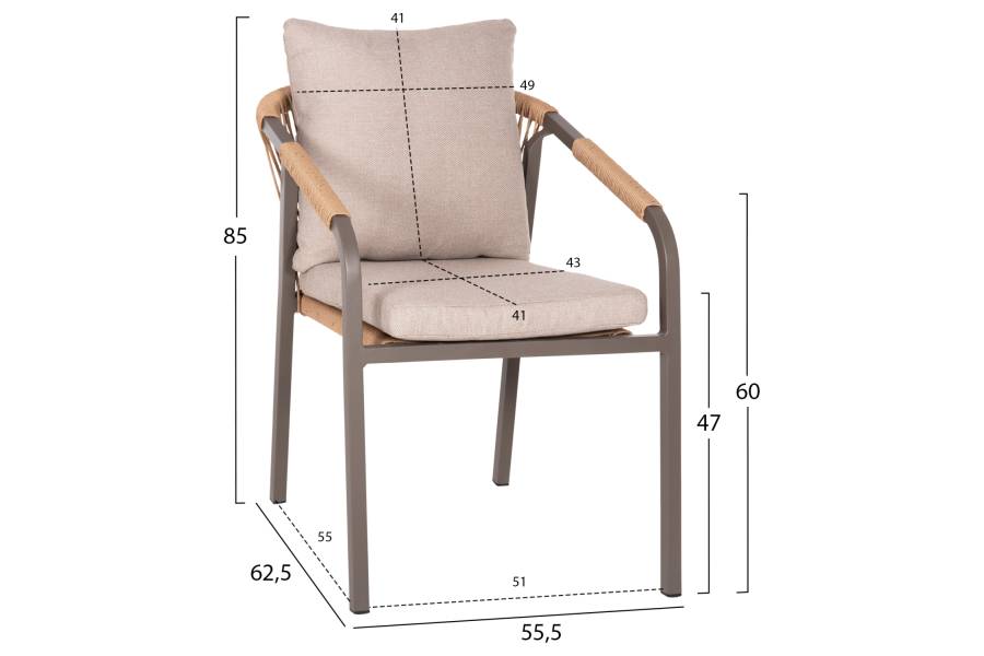 ΠΟΛΥΘΡΟΝΑ MAERLY HM6051.04 ΣΑΜΠΑΝΙ ΑΛΟΥΜΙΝΙΟ-P.E.RATTAN ΦΥΣΙΚΟ-ΜΑΞΙΛΑΡΙΑ ΜΠΕΖ 55,5x62,5x85Υ εκ.