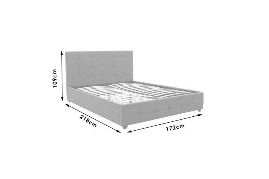 Κρεβάτι Roi pakoworld 160x200 PU μαύρο ματ + αποθηκευτικό χώρο
