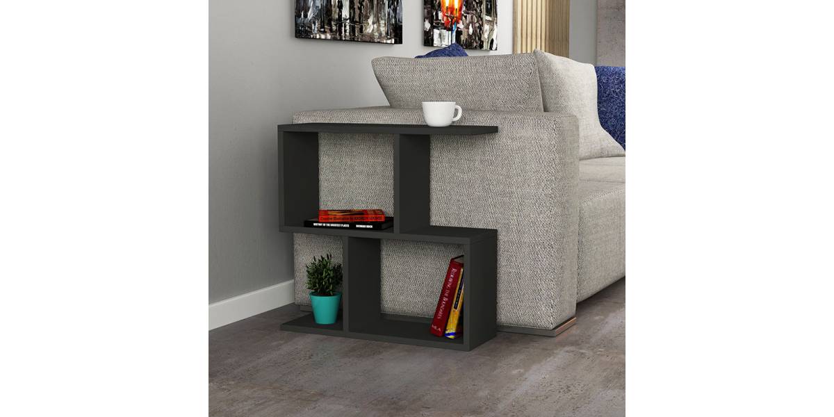 Βοηθητικό τραπέζι Homemania pakoworld χρώμα ανθρακί 60x20x60εκ