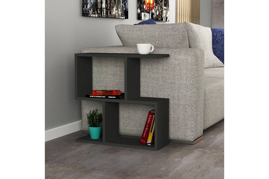 Βοηθητικό τραπέζι Homemania pakoworld χρώμα ανθρακί 60x20x60εκ
