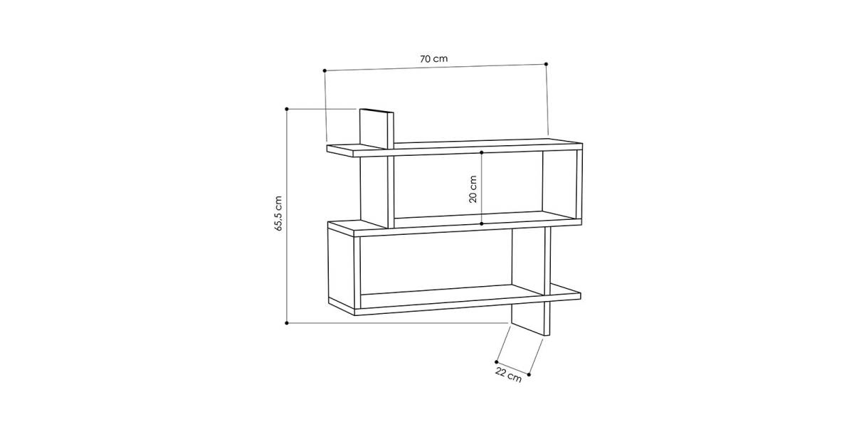Ραφιέρα Paralel pakoworld χρώμα φυσικό 70x22x65,5εκ