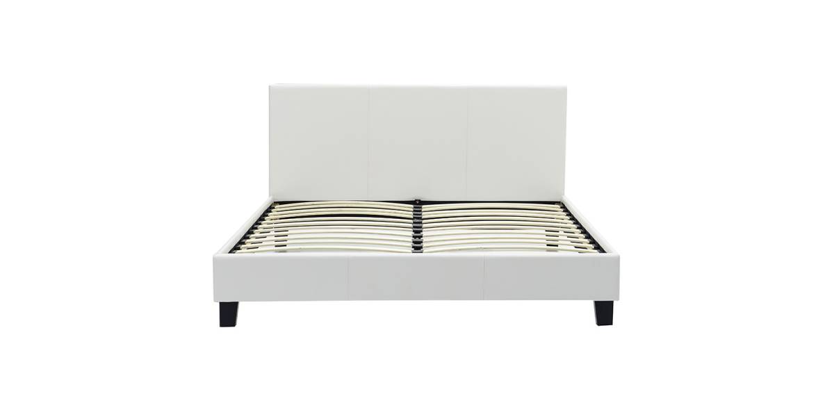 Κρεβάτι Nevil pakoworld 150x200 PU χρώμα λευκό ματ