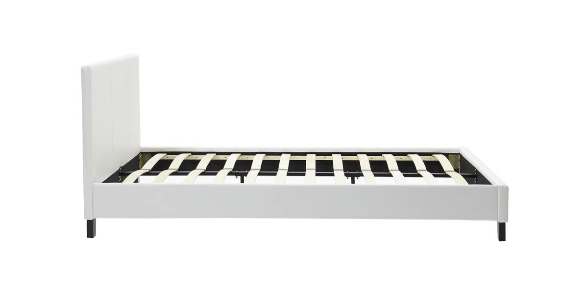 Κρεβάτι Nevil pakoworld 150x200 PU χρώμα λευκό ματ