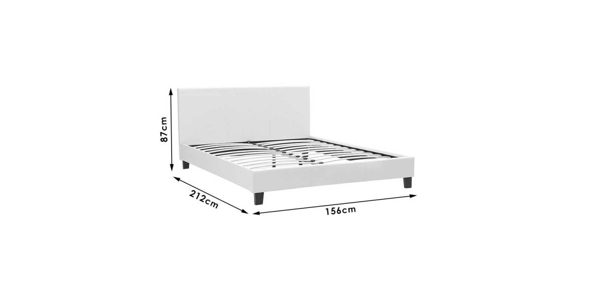 Κρεβάτι Nevil pakoworld 150x200 PU χρώμα λευκό ματ