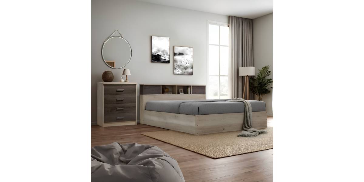 Συρταριέρα OLYMPUS pakoworld με 4 συρτάρια χρώμα castillo-toro 80x40x95εκ