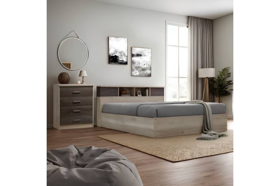 Συρταριέρα OLYMPUS pakoworld με 4 συρτάρια χρώμα castillo-toro 80x40x95εκ