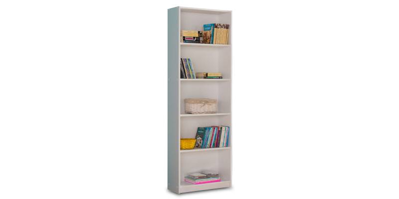 Βιβλιοθήκη Max pakoworld σε λευκό χρώμα 58x23x170εκ