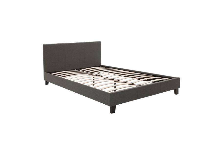 Κρεβάτι Nevil pakoworld 150x200 με ύφασμα χρώμα ανθρακί