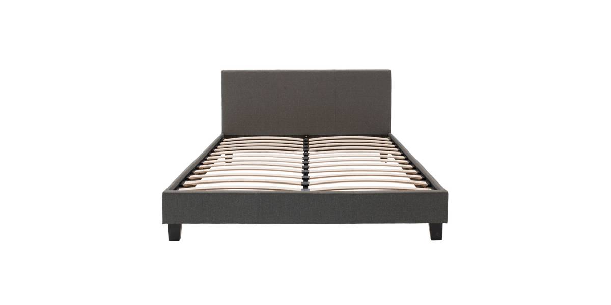 Κρεβάτι Nevil pakoworld 150x200 με ύφασμα χρώμα ανθρακί