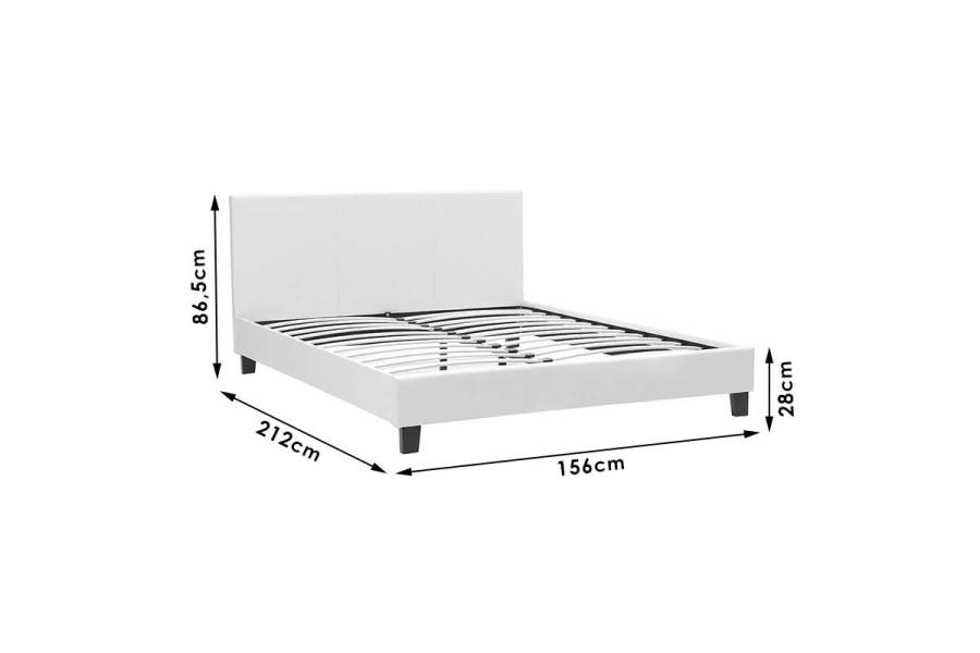 Κρεβάτι Nevil pakoworld 150x200 με ύφασμα χρώμα ανθρακί