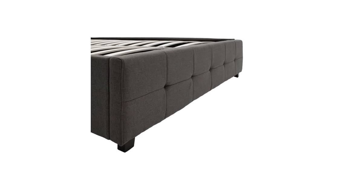 Κρεβάτι Roi pakoworld 160x200 ύφασμα ανθρακί + αποθηκευτικό χώρο