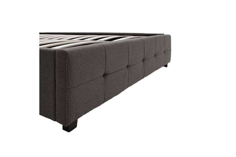 Κρεβάτι Roi pakoworld 160x200 ύφασμα ανθρακί + αποθηκευτικό χώρο