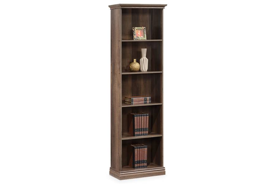 Βιβλιοθήκη Mozart pakoworld χρώμα καρυδί 60x34,5x202,5εκ