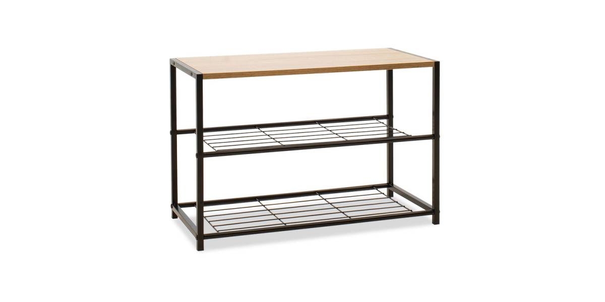 Παπουτσοθήκη Ramon pakoworld 6 ζευγών φυσικό-μαύρο 63x30x43εκ