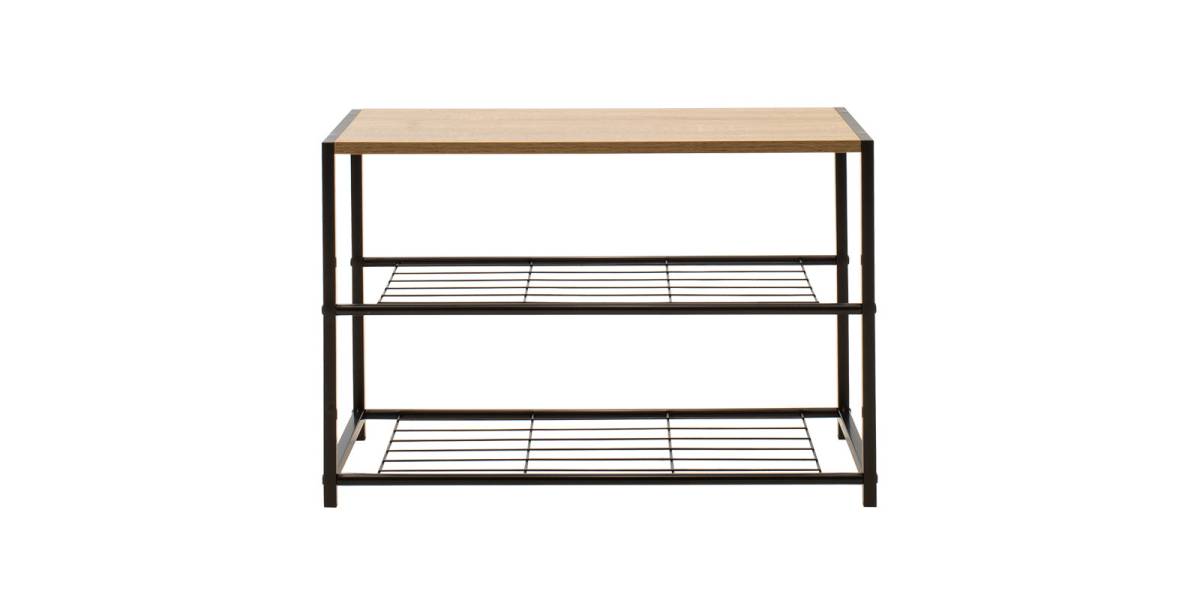 Παπουτσοθήκη Ramon pakoworld 6 ζευγών φυσικό-μαύρο 63x30x43εκ