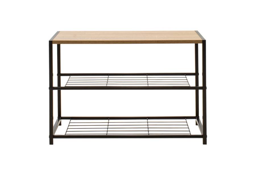 Παπουτσοθήκη Ramon pakoworld 6 ζευγών φυσικό-μαύρο 63x30x43εκ