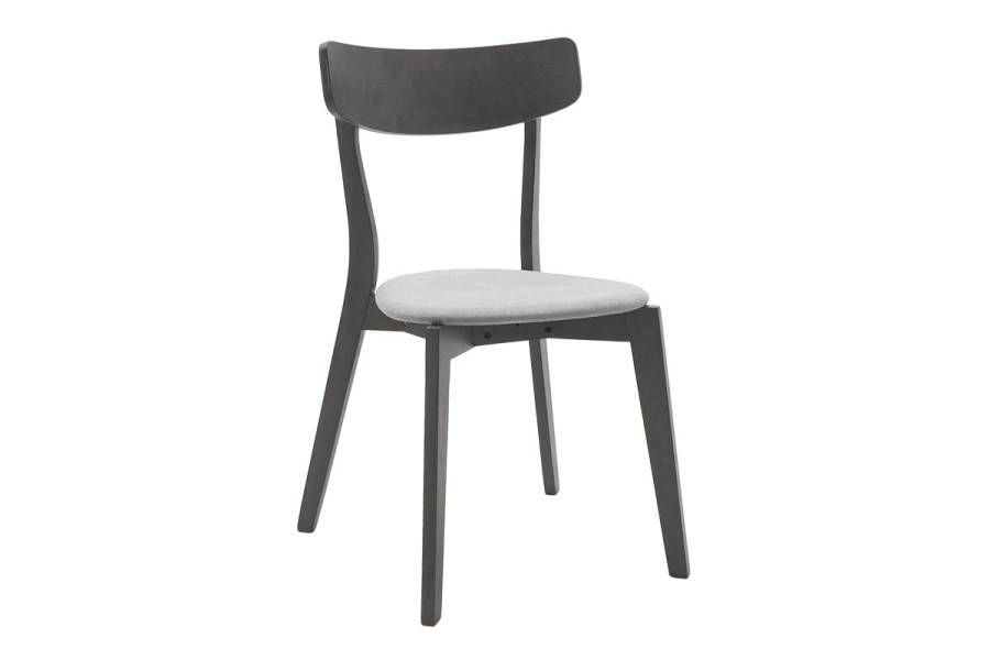 Tραπεζαρία Benson - Toto pakoworld σετ 5τμχ rustic grey - ύφασμα grey 80x80x75εκ