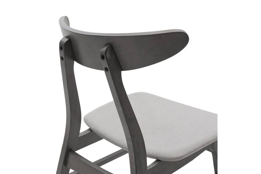 Tραπεζαρία Benson - Orlean pakoworld σετ 5τμχ rustic grey-ύφασμα γκρι 120x75x75εκ
