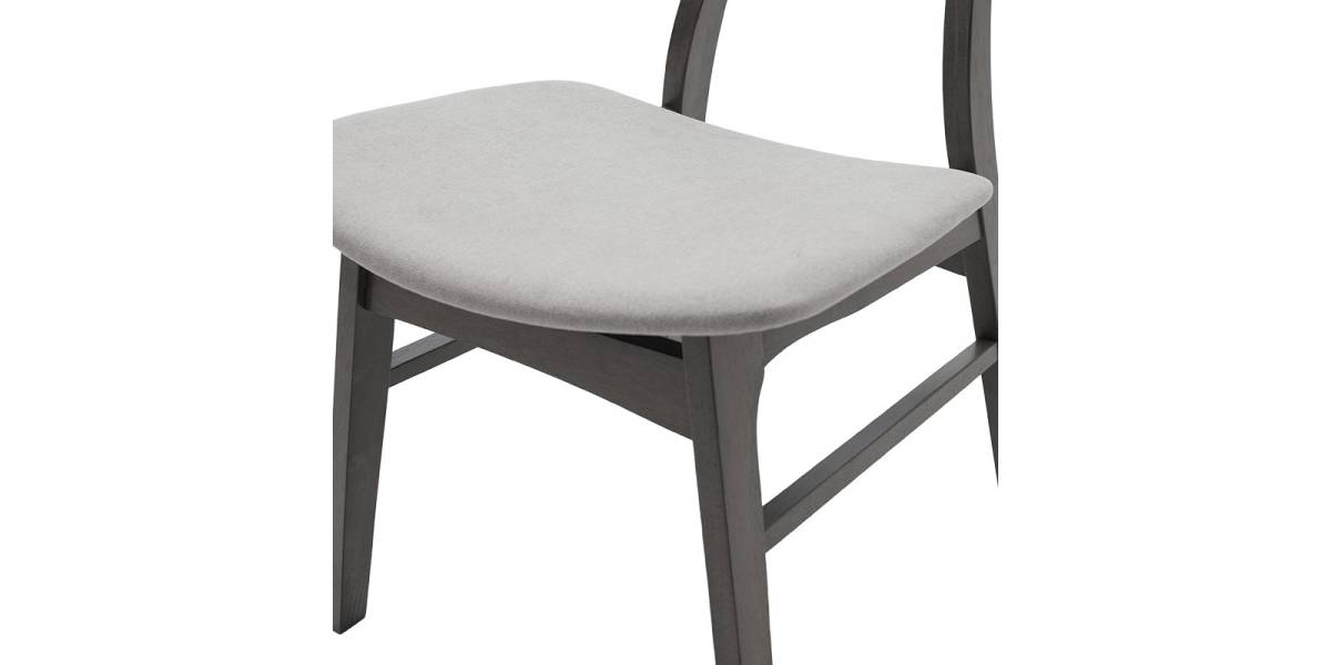 Tραπεζαρία Benson - Orlean pakoworld σετ 5τμχ rustic grey-ύφασμα γκρι 120x75x75εκ