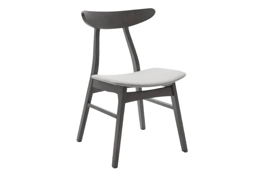 Tραπεζαρία Benson - Orlean pakoworld σετ 5τμχ rustic grey - ύφασμα γκρι 80x80x75εκ
