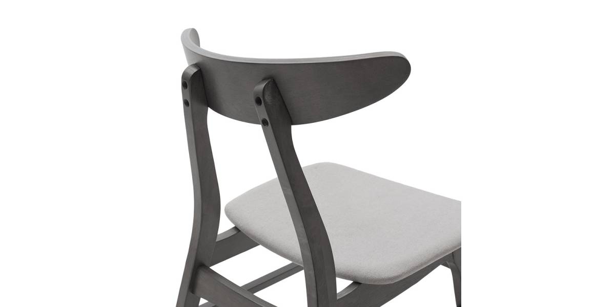 Tραπεζαρία Benson - Orlean pakoworld σετ 5τμχ rustic grey - ύφασμα γκρι 80x80x75εκ