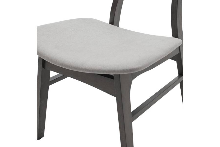 Tραπεζαρία Benson - Orlean pakoworld σετ 5τμχ rustic grey - ύφασμα γκρι 80x80x75εκ