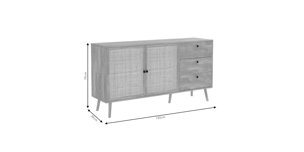 Μπουφές Oslo pakoworld sonoma 150x39x79εκ