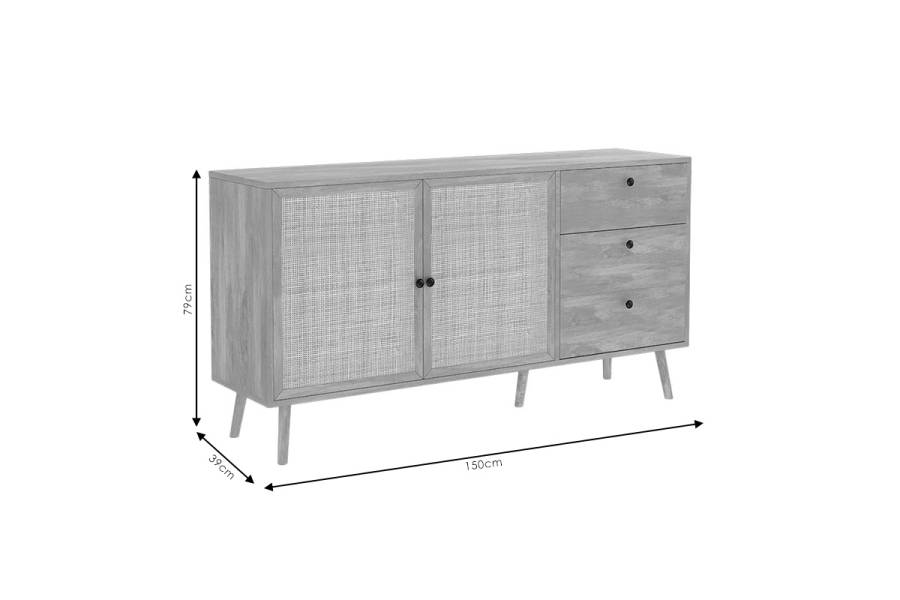 Μπουφές Oslo pakoworld sonoma 150x39x79εκ