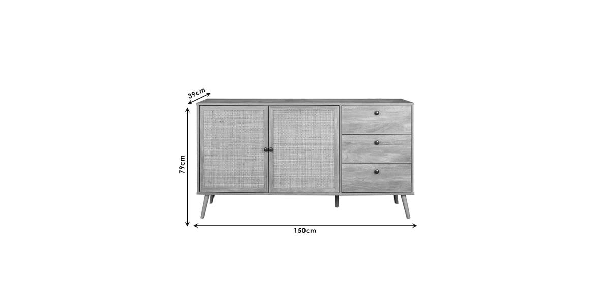Μπουφές Oslo pakoworld sonoma 150x39x79εκ